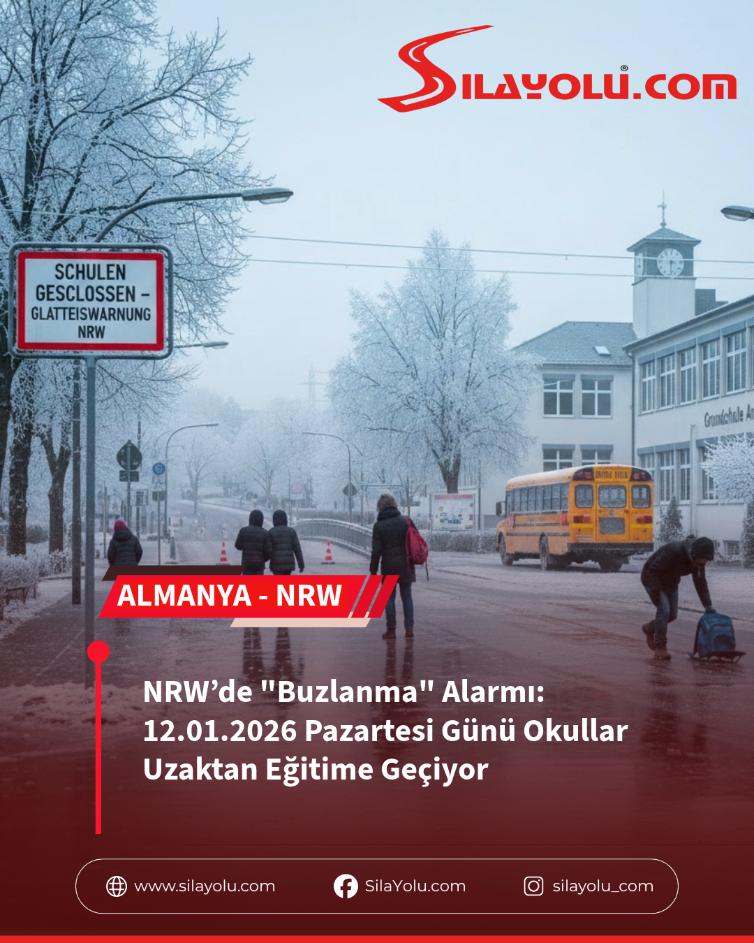 NRW’de “Buzlanma” Alarmı: Pazartesi Günü Okullar Uzaktan Eğitime Geçiyor