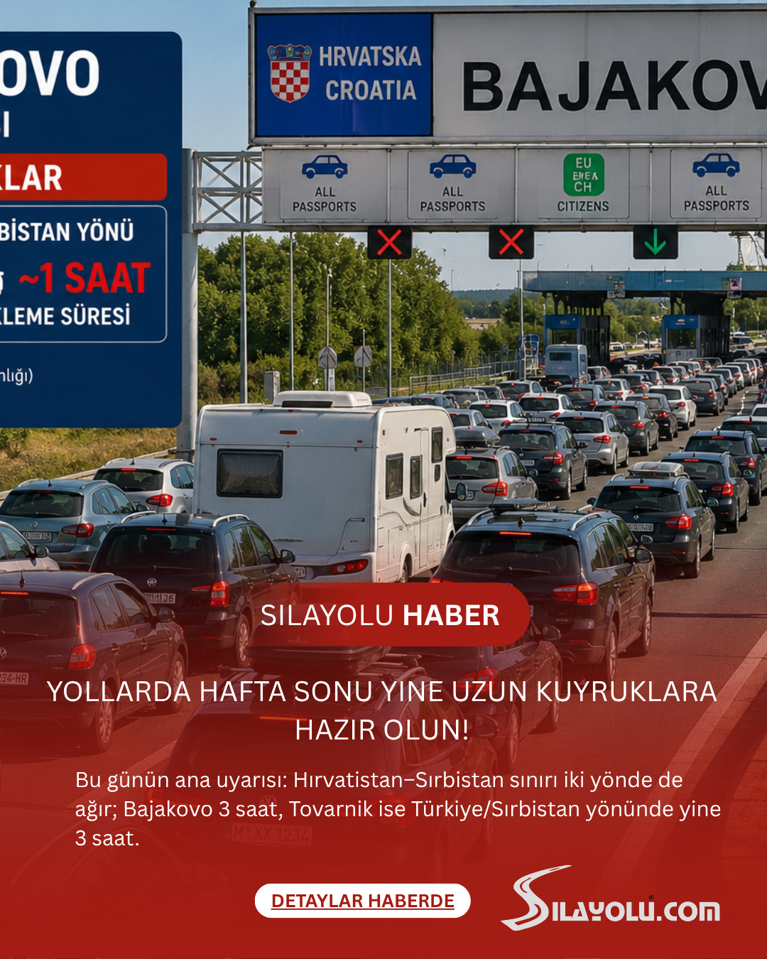 Gurbetçilerin Avrupa’ya Dönüş Yolculuğu Sürüyor: Yollarda Hafta Sonu Yine Uzun Kuyruklara Hazır Olun!