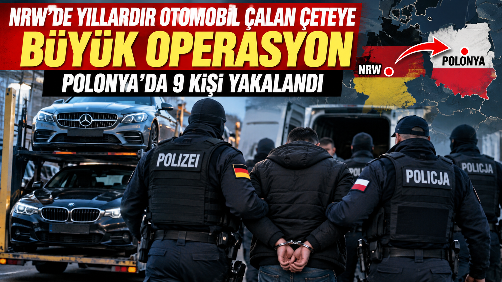 NRW’de yıllardır araba çalan bir çeteye karşı büyük operasyon: Polonya’da 9 kişi tutuklandı
