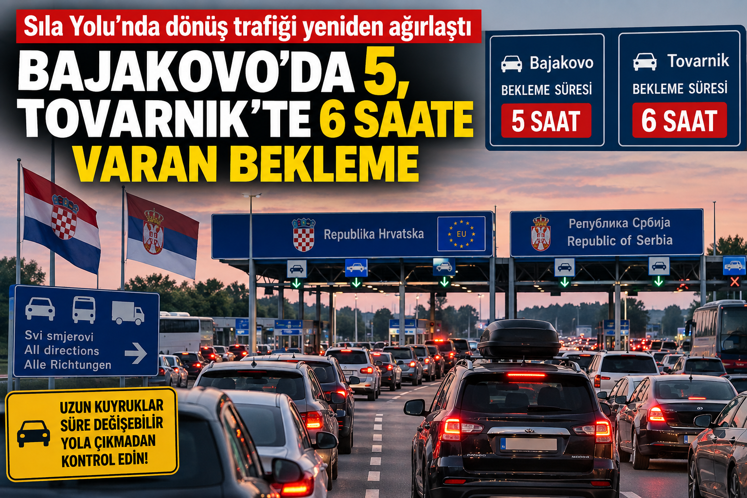 Sıla Yolu’nda dönüş trafiği dün akşamdan itibaren yeniden ağırlaştı: Bajakovo’da 5, Tovarnik’te 6 saate varan bekleme