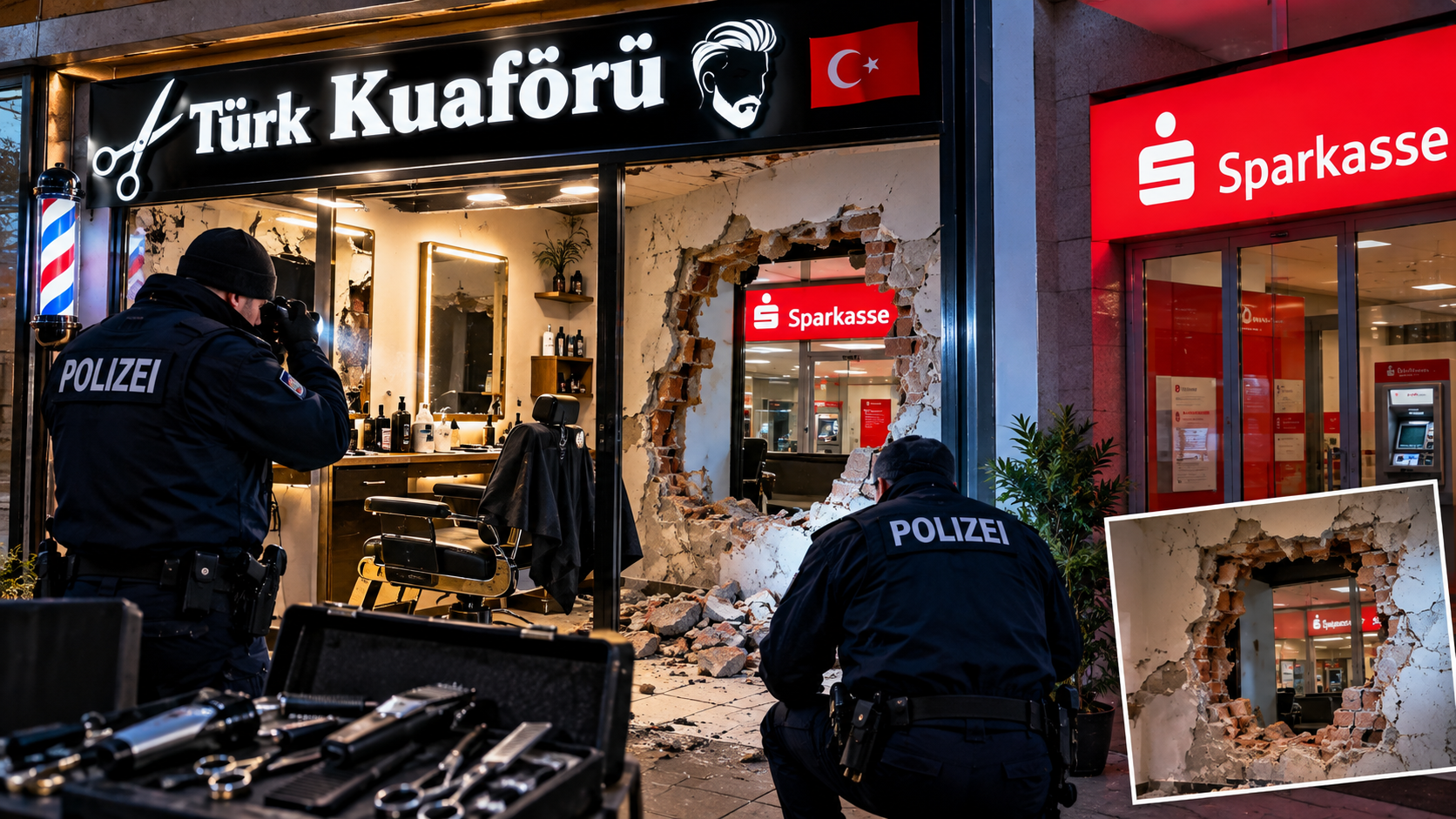 Almanya’da hırsızlar Sparkasse’ye ulaşamayınca Türk kuaför salonunu soydu.