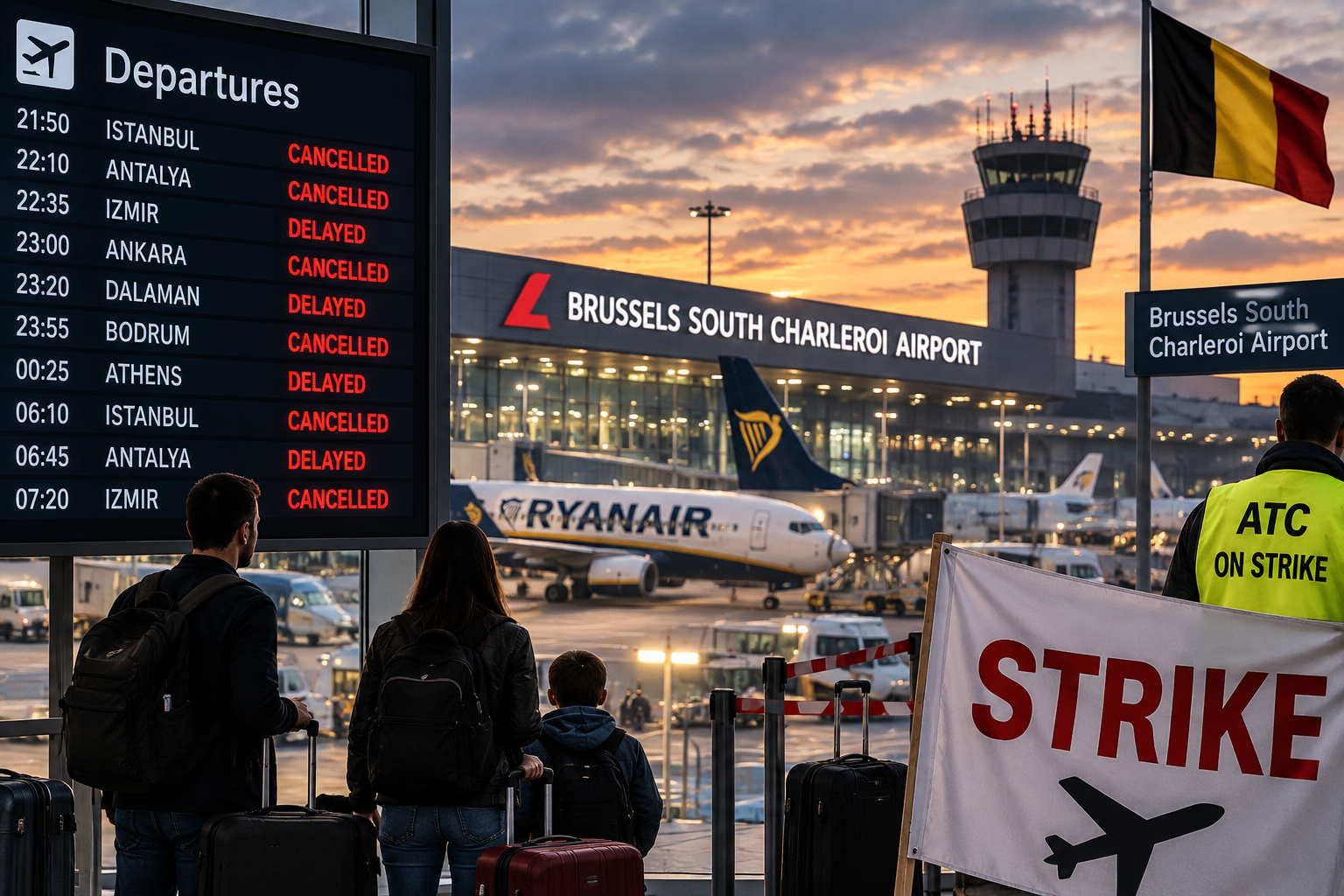 Belçika’dan uçacaklar dikkat: Charleroi’da bu gece grev başlıyor, 832 uçuş etkilenebilir