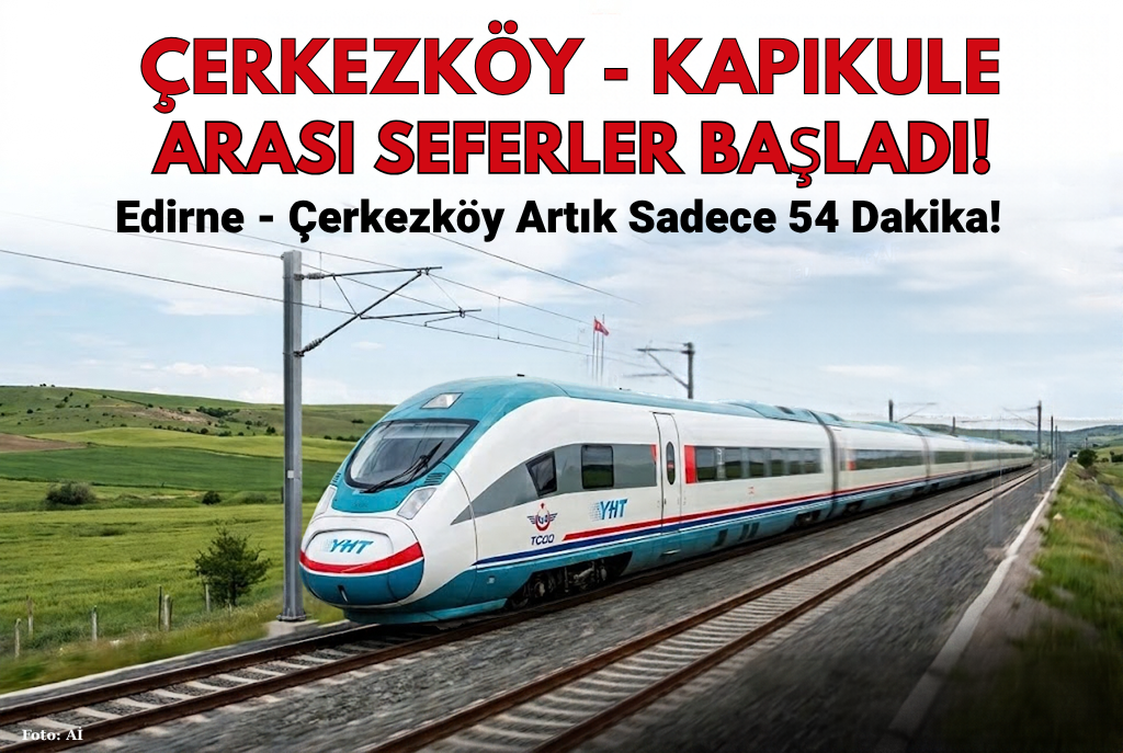 Çerkezköy-Kapıkule Hızlı Tren Hattında Seferler Başladı: Edirne-Çerkezköy Arası 54 Dakikaya Düştü!